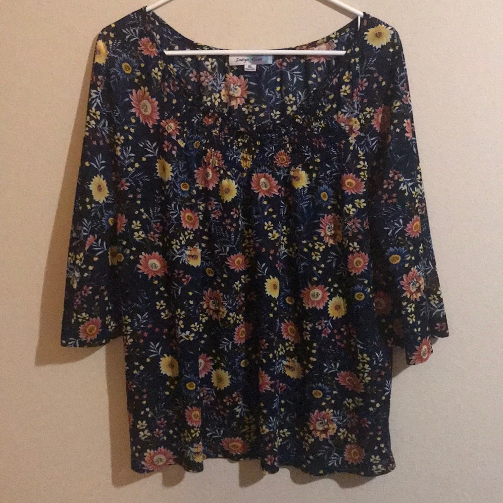 Indigo Rose blouse